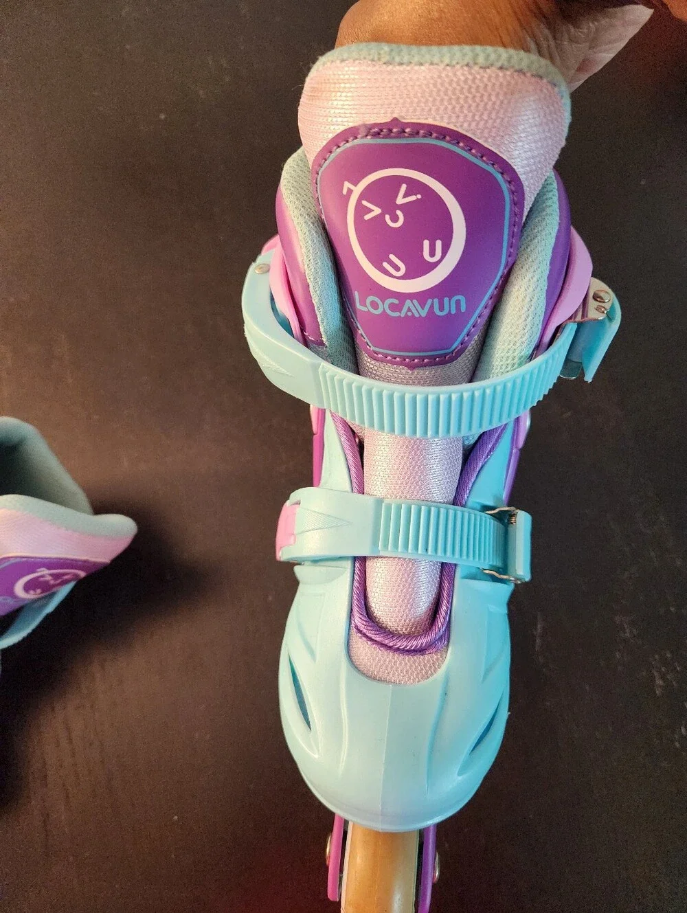 Locavun Adjustable Light Up Kids Inline Roller Skates - Purple & Light Blue
